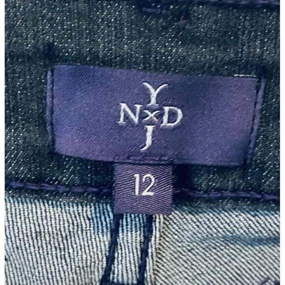 NYDJ Jeans Womens 12 Cheetah Print Leggging Gray Distressed Stretch Boho - Picture 4 of 8